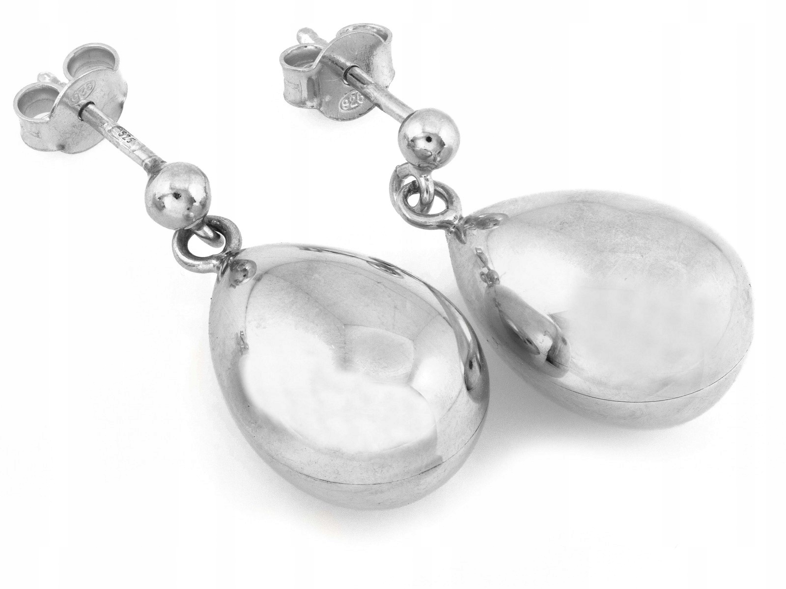 Stříbrné náušnice 925 foukané kapky slzy puzety dlouhé visací dárek