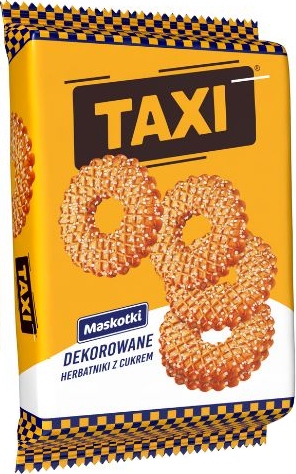 Levně Plyšáci Zdobené křehké sušenky s cukrem Taxi 165g 14 kusů