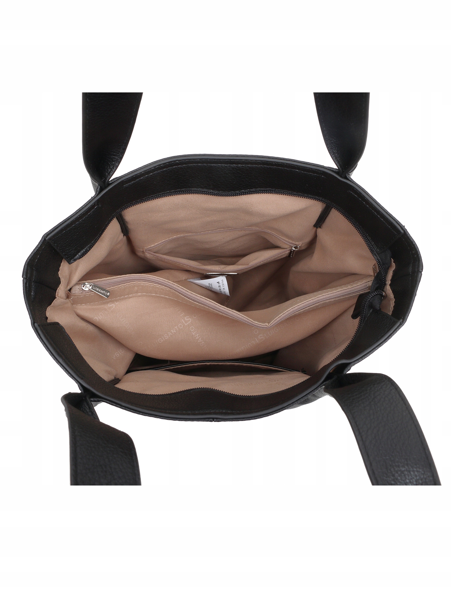 DAMSKA TOREBKA CZARNA LUIGISANTO POJEMNA SHOPPER Wielkość duża (mieszcząca A4)