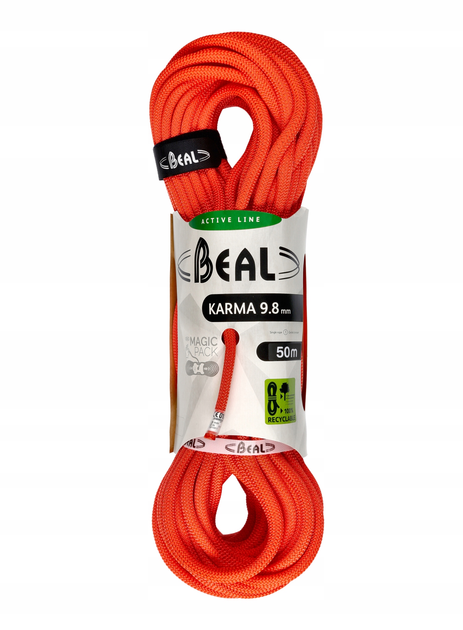Lezecké lano Beal Karma 9,8 mm 50 m solid orange