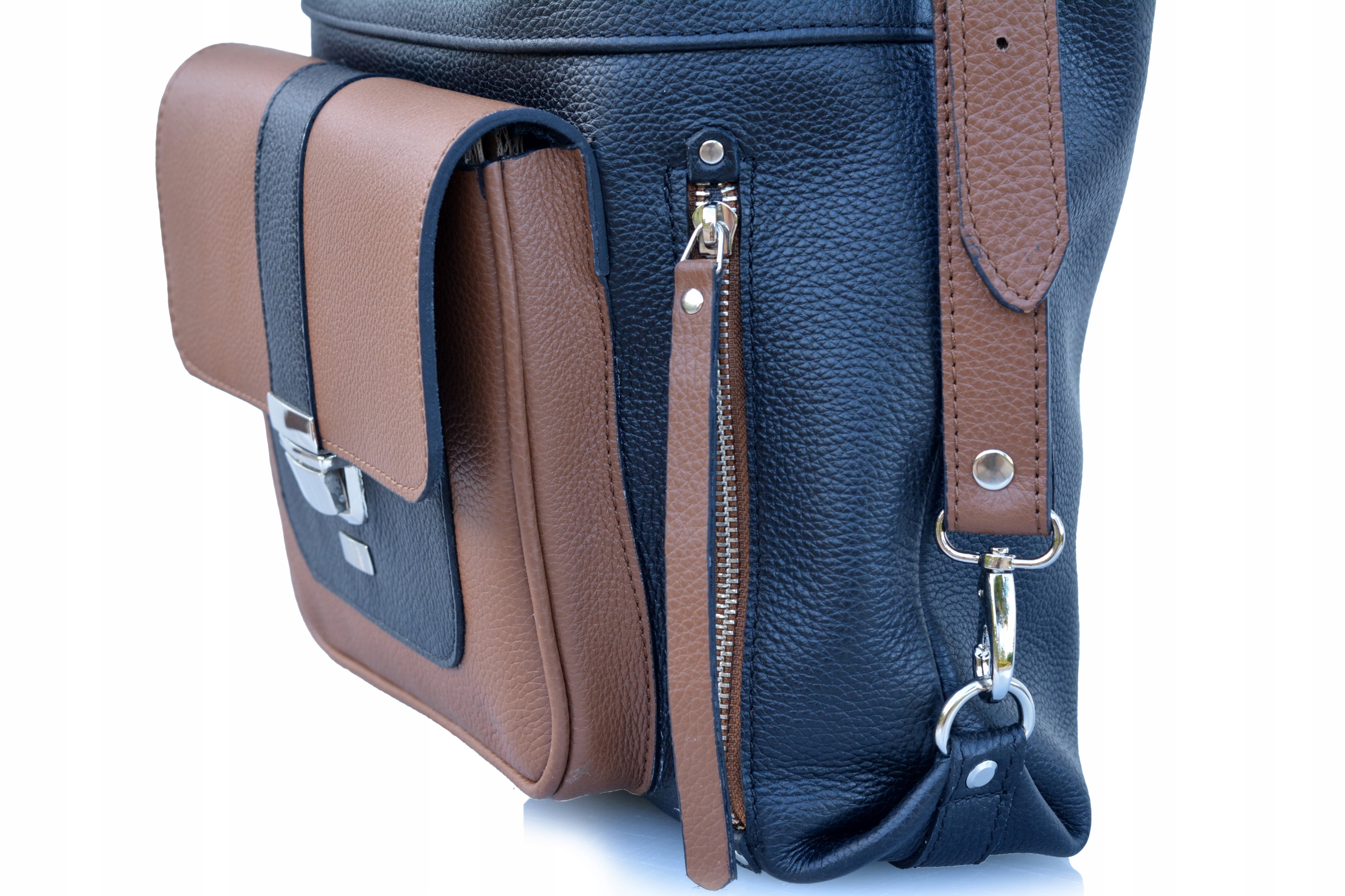 SKÓRZANA TOREBKA-PLECAK DAMSKA WŁOSKA SKÓRA 2W1 Wzór dominujący bez wzoru