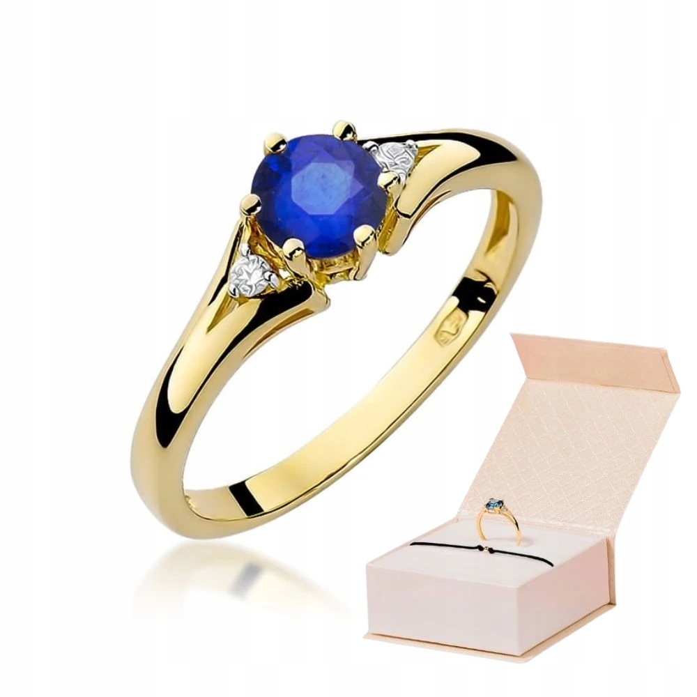 Prstýnek Prsten Se Safírem 0,50 Ryzost 585 Zlatý Náramek
