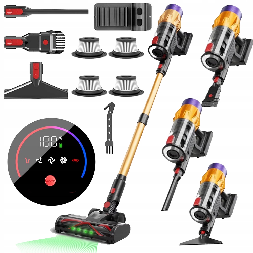 Mocna Odkurzacz Pionowy Bezprzewodowy Ręczny Cyklonowy Bezworkowy 6W1 2.2AH
