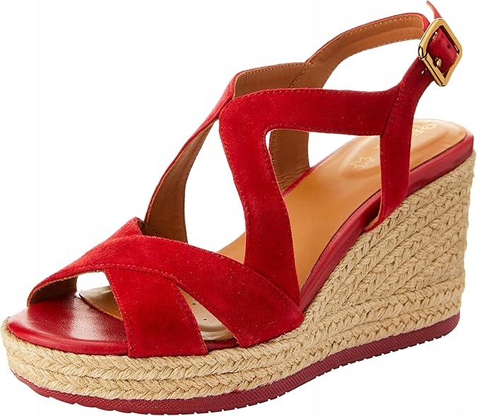 Geox Dámské Červené Kožené Sandály Na Podpatku 41 Ž5B