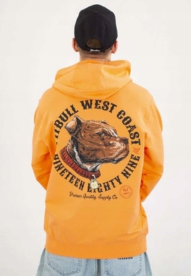 Mikina Pit Bull S Kapucí Zip Strenght & Respect fluo oranžová