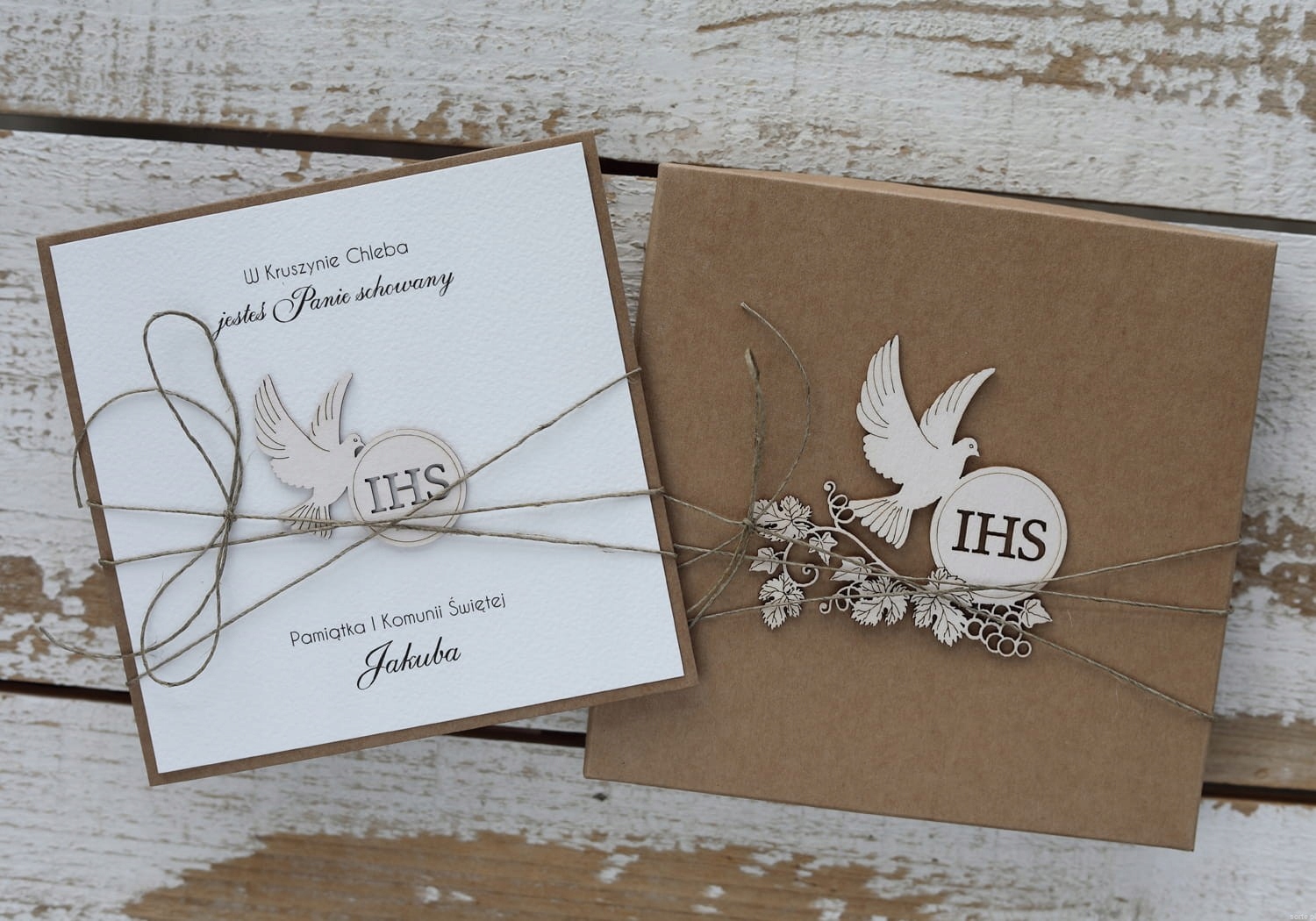 Pohlednice na společenství suvenýr společenství s personalizací v krabičce přání