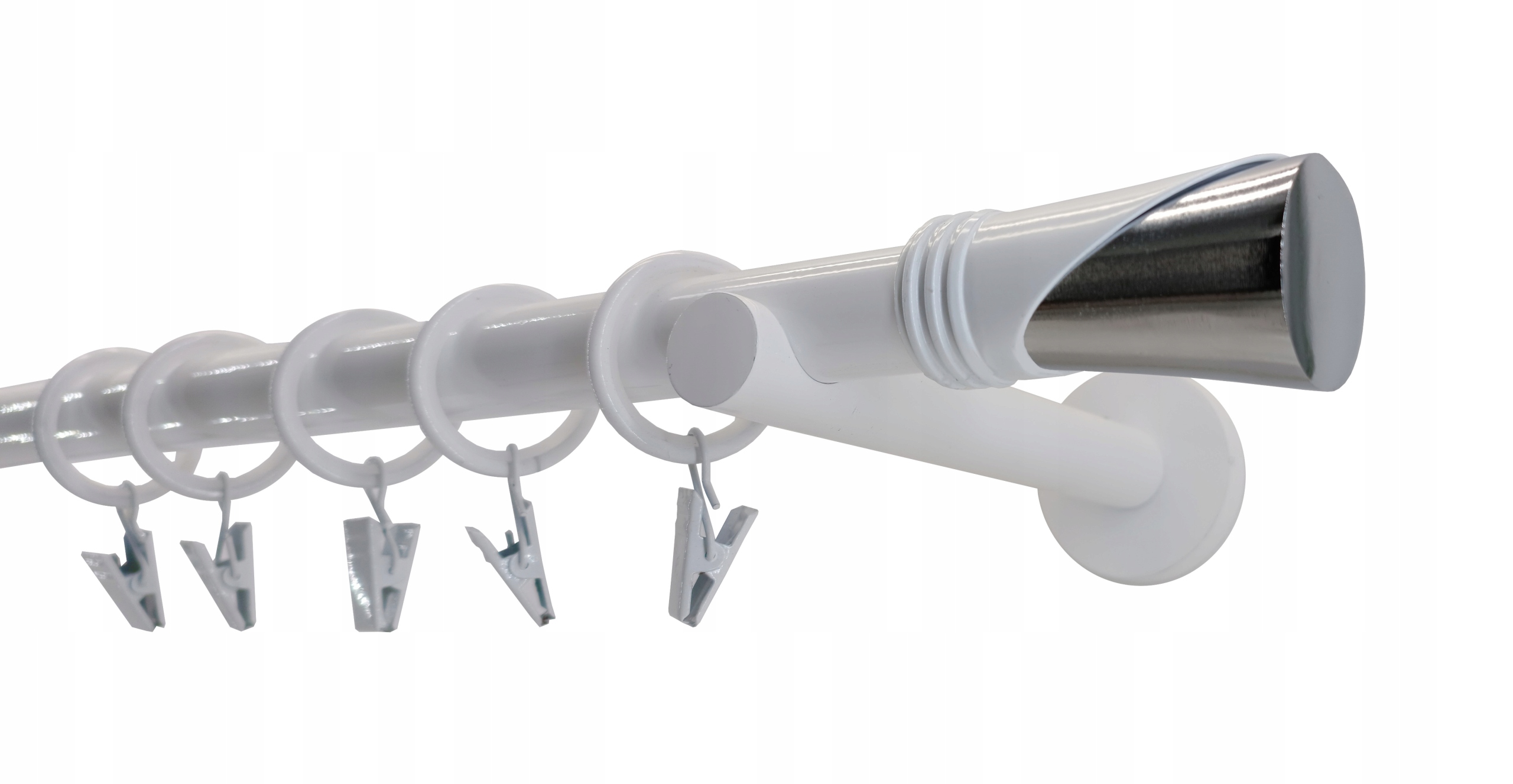 KARNISZ METAL NOWOCZESNY 19mm BIAŁY 140cm VEGA Kolor biały