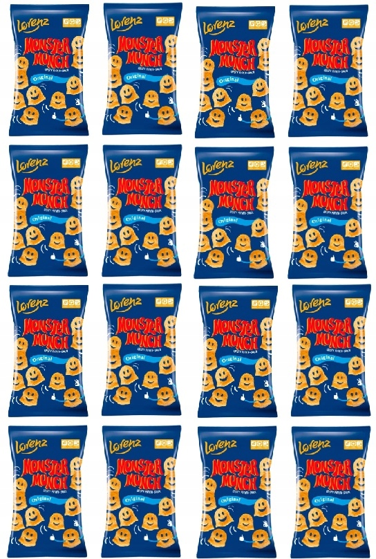 16x 100g Lorenz Monster Munch chrupki prażynki duszki Karton