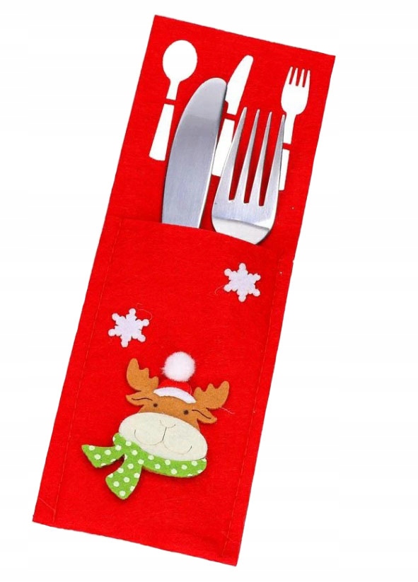 

Świąteczne Etui Pokrowiec Na Sztućce Święta Filc