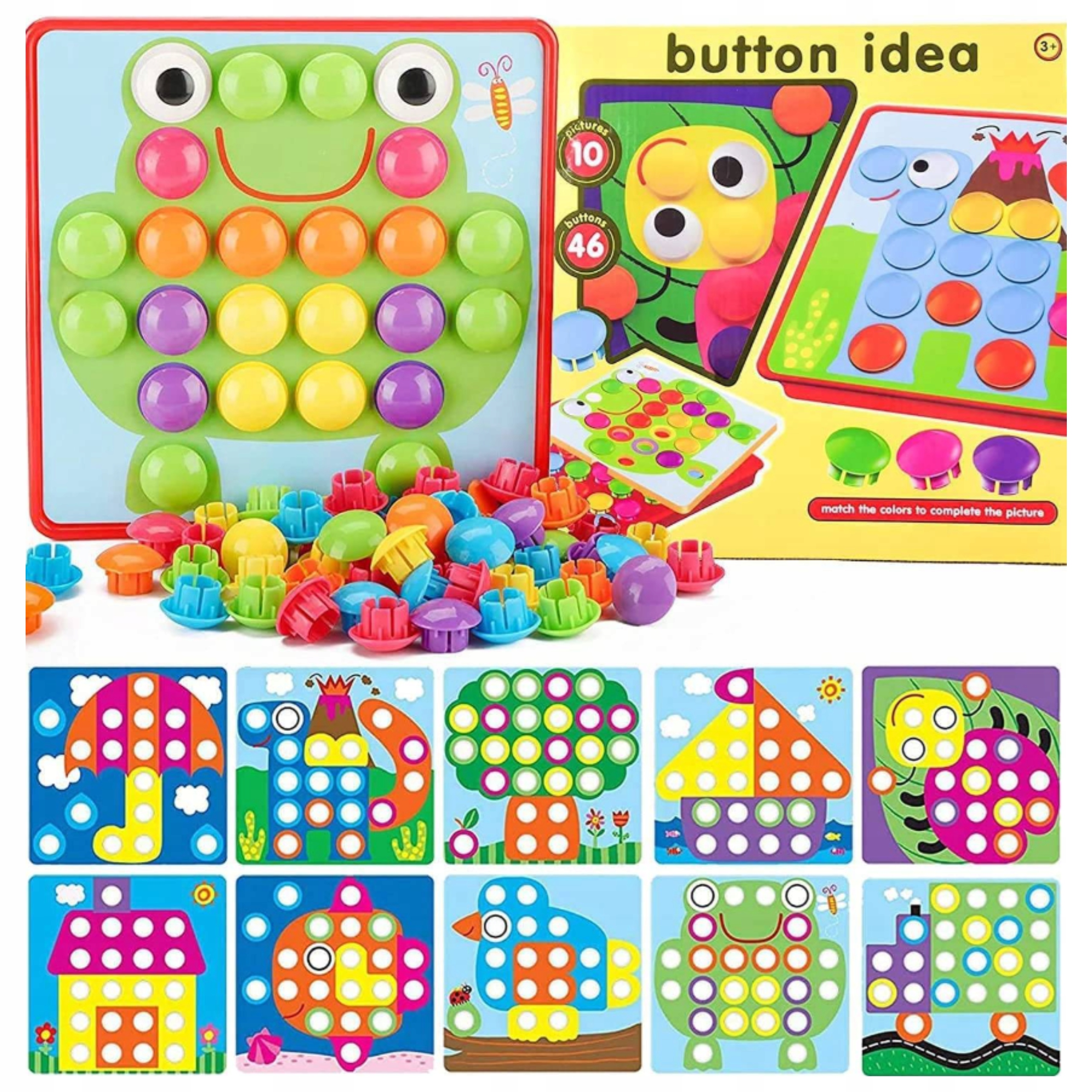 

Układanka Edukacyjna Guzikowa Mozaika Trening Ręki