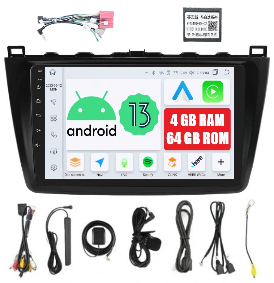 Rádio 2DIN Navigácia Android Mazda 6 II 2 Dsp 4/64 Gb Carplay Lte