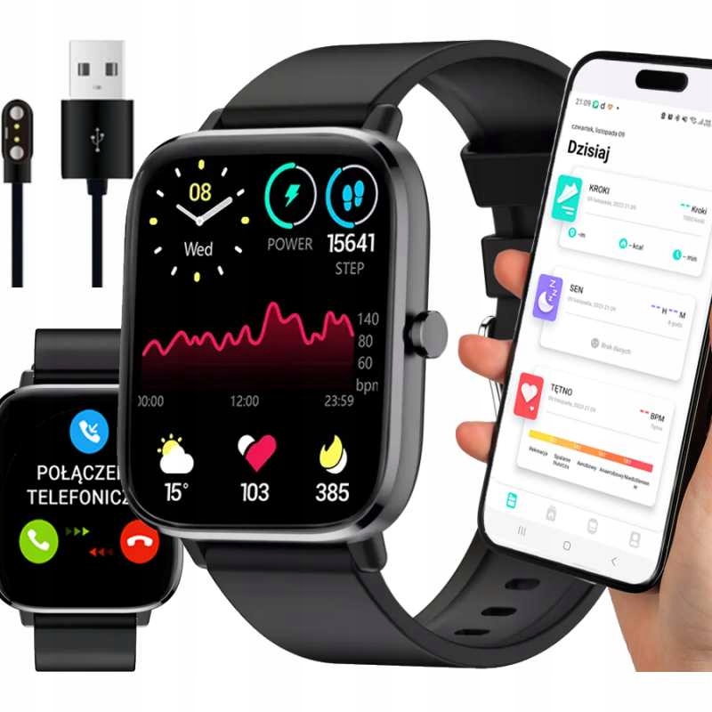 SMARTWATCH ZEGAREK DAMSKI I SMARTWATCH MĘSKI SMS KROKI PULS ROZMOWY PRO SMA