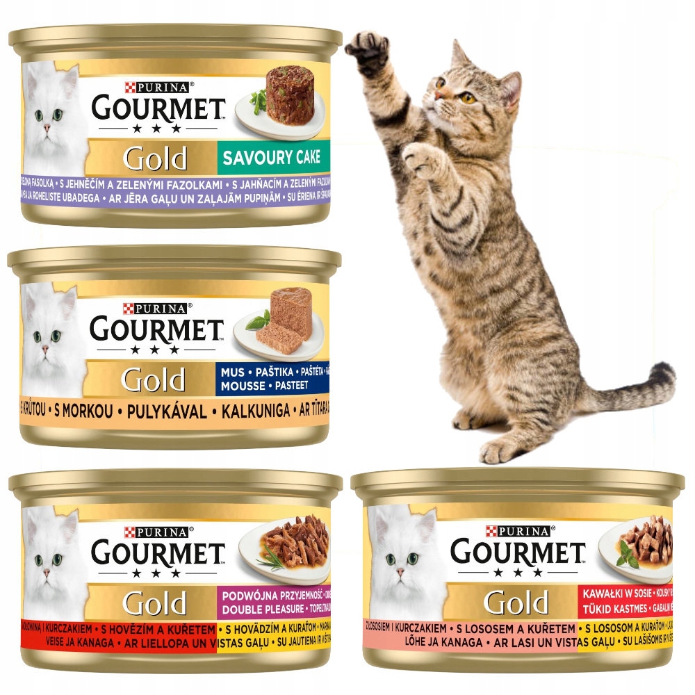 Levně Gourmet Gold Krmivo Pro Kočky MIX 4 Příchutí 24x85 g