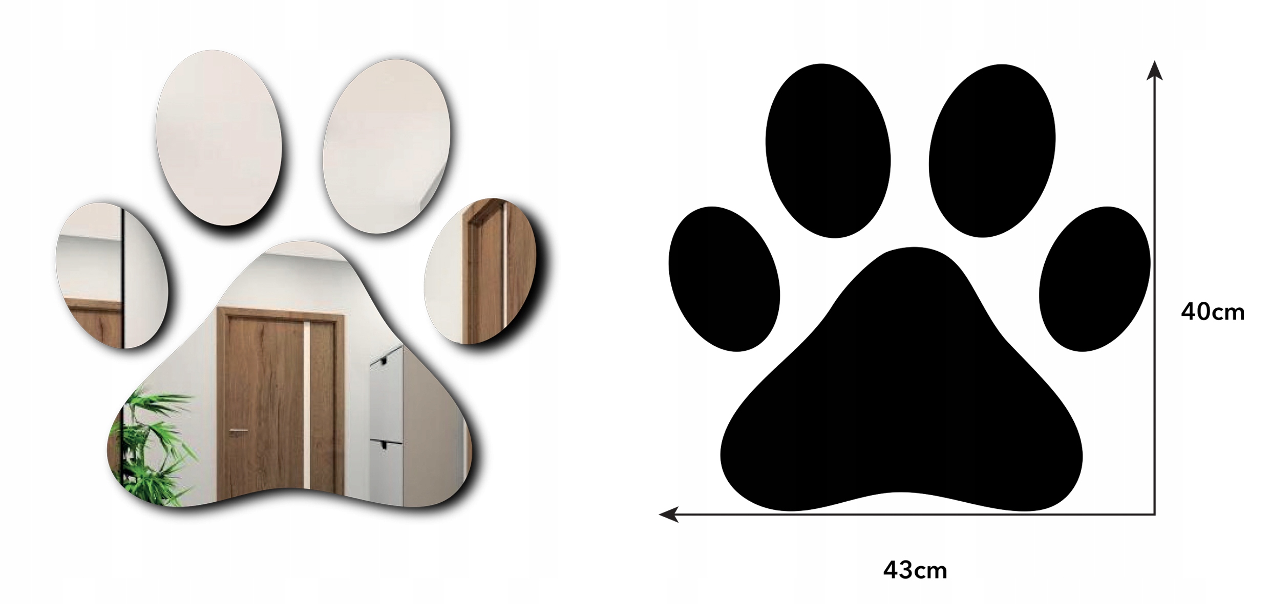 Lustro Akrylowe 43x40 ŁAPKA Kod producenta L0065