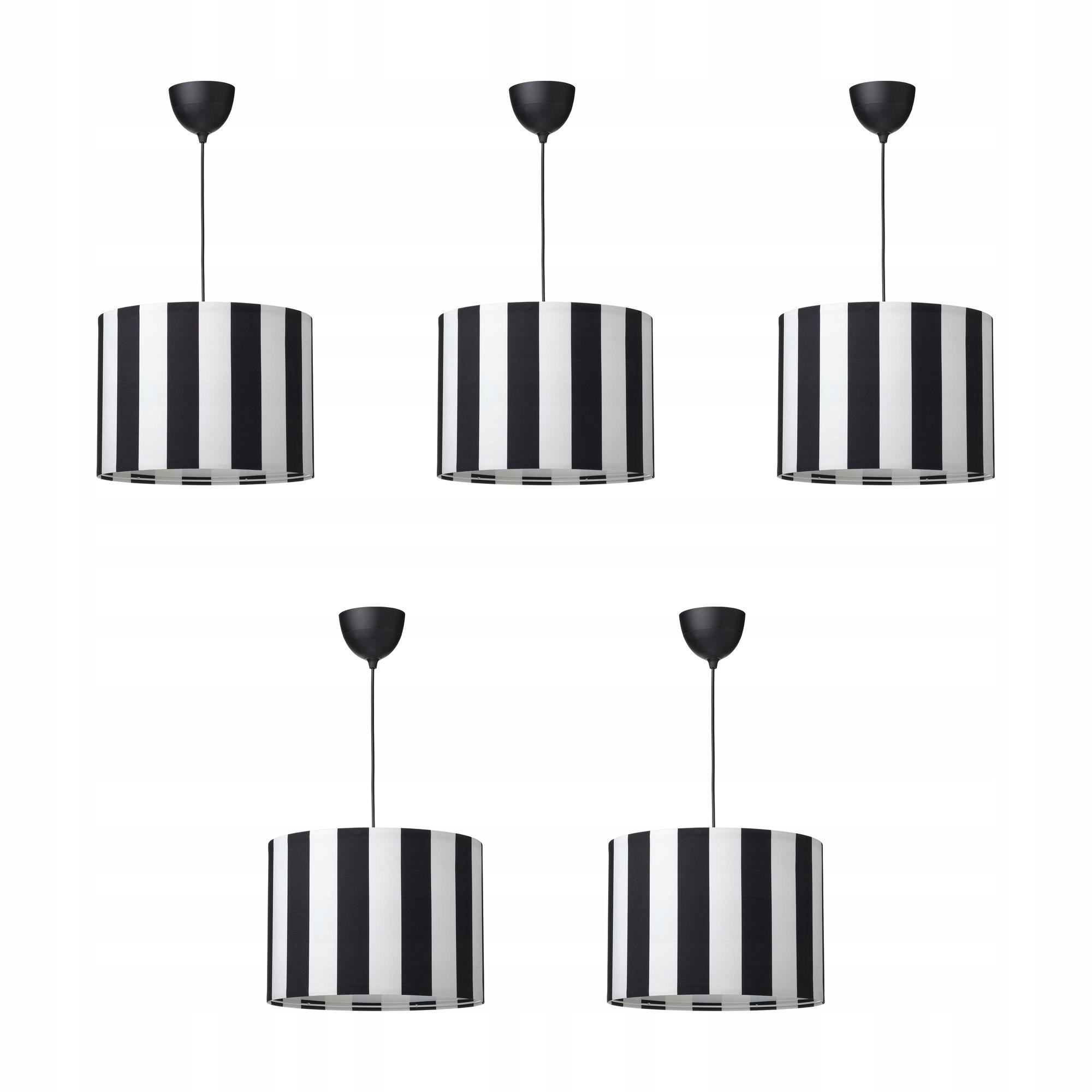 5 szt. Ringsta Havsdjup Lampa wisząca czarny/biały 42 cm