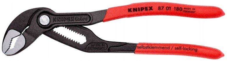 Nastavitelné kleště na trubky fosfátované 180 mm 87 01 180 Cobra Knipex