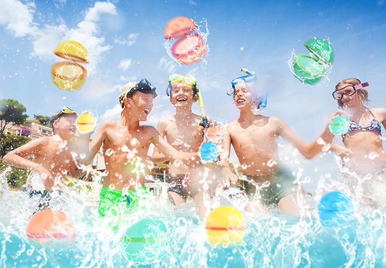 BOMBY WODNE OKRĄGŁE NA WODĘ WIELOKROTNEGO UŻYTKU ZESTAW 6 SZTUK Rodzaj balony wodne