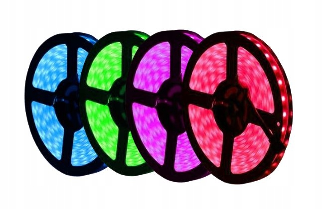 

Taśma Led 5050 300 Smd Rgb kolorowa biała IP68 5m