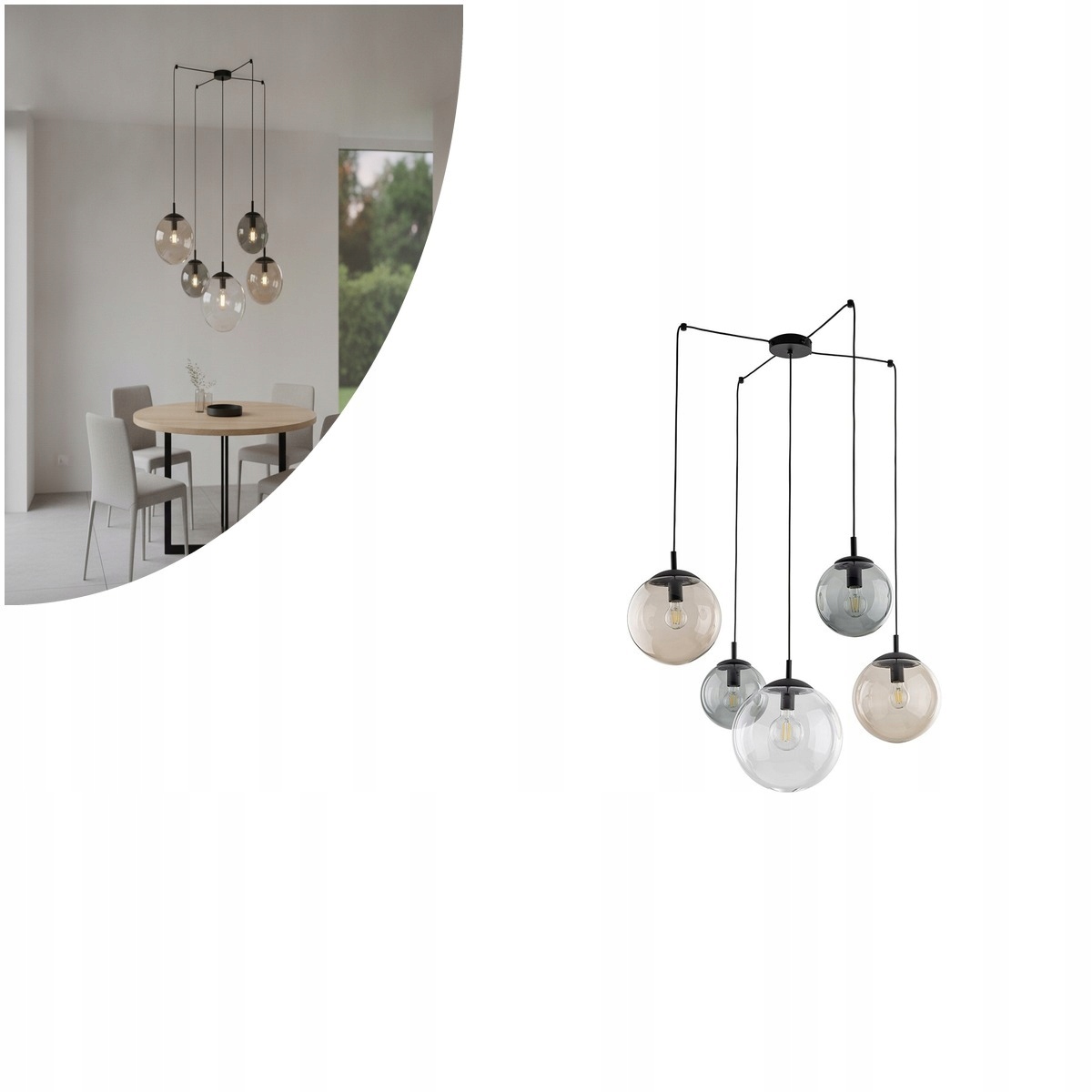 Závesná lampa viacfarebná Esme, moderný dizajn nad stôl Tk Lighting