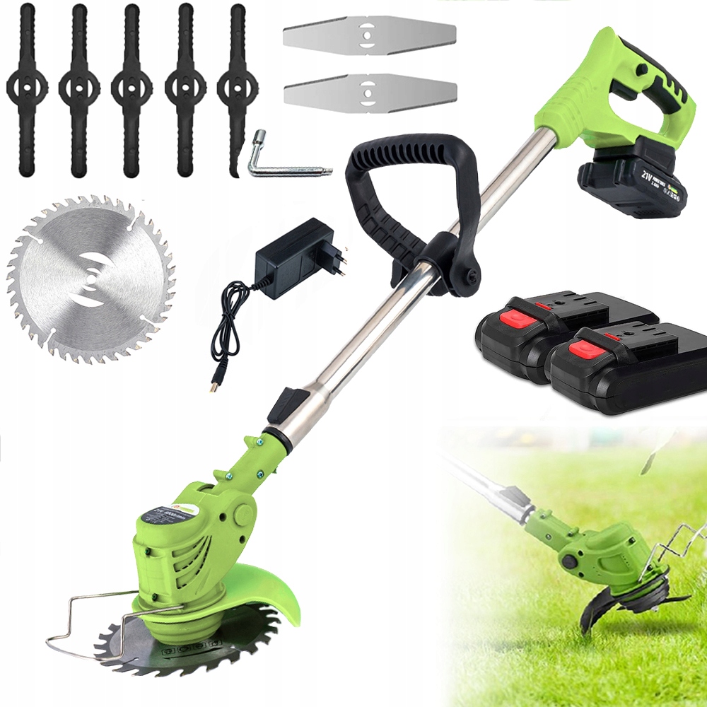 Ergonomický Aku Vyžínač Sada 21 V 2 Aku 2000 Mah 5 Čepelí