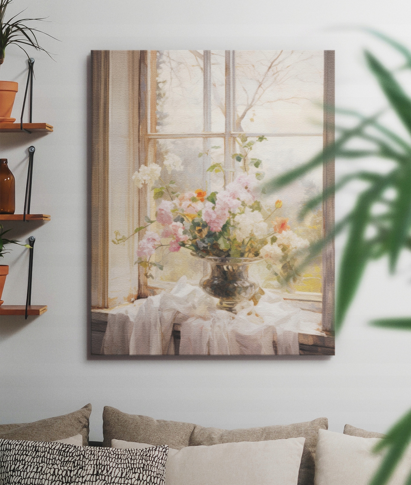 OBRAZY NA ŚCIANĘ DO SALONU OBRAZ NA PŁÓTNIE TRYPTYK Z KWIATAMI wiele wzorów Szerokość produktu 40.01 cm