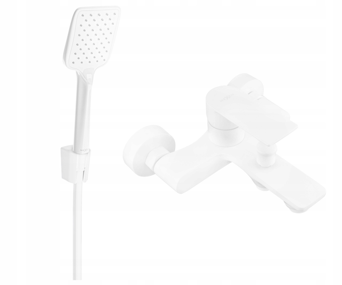 Mexen Royo R62 Bílá Vanová Baterie se Sprchovým Setem, Nástěnná Montáž