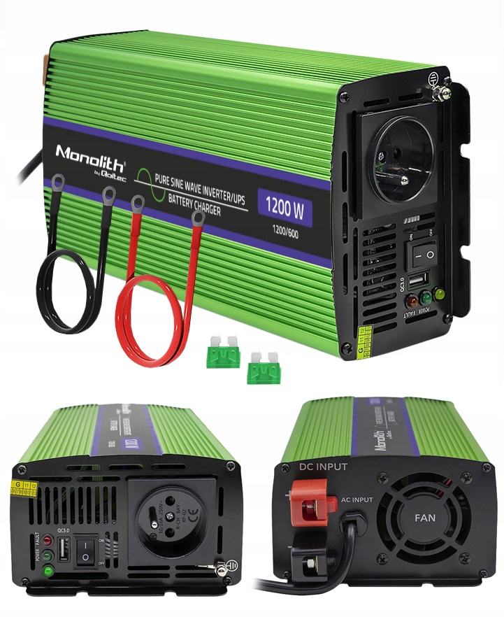 Przetwornica Napięcia Z Prostownikiem I Funkcją Upsu Sinus 12V 600W/1200W