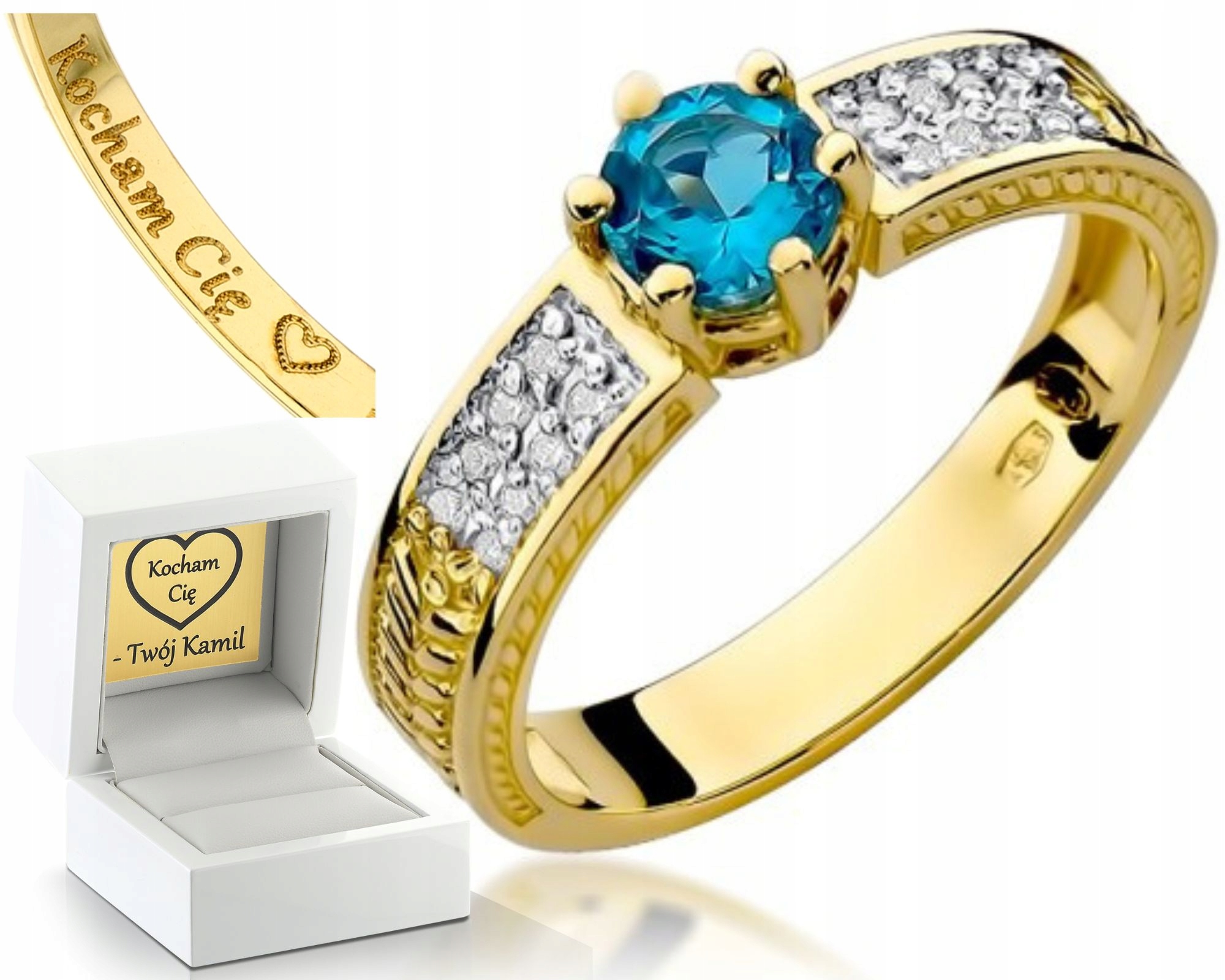 Prstýnek S Topazem A Brilianty 0,585 Obchod