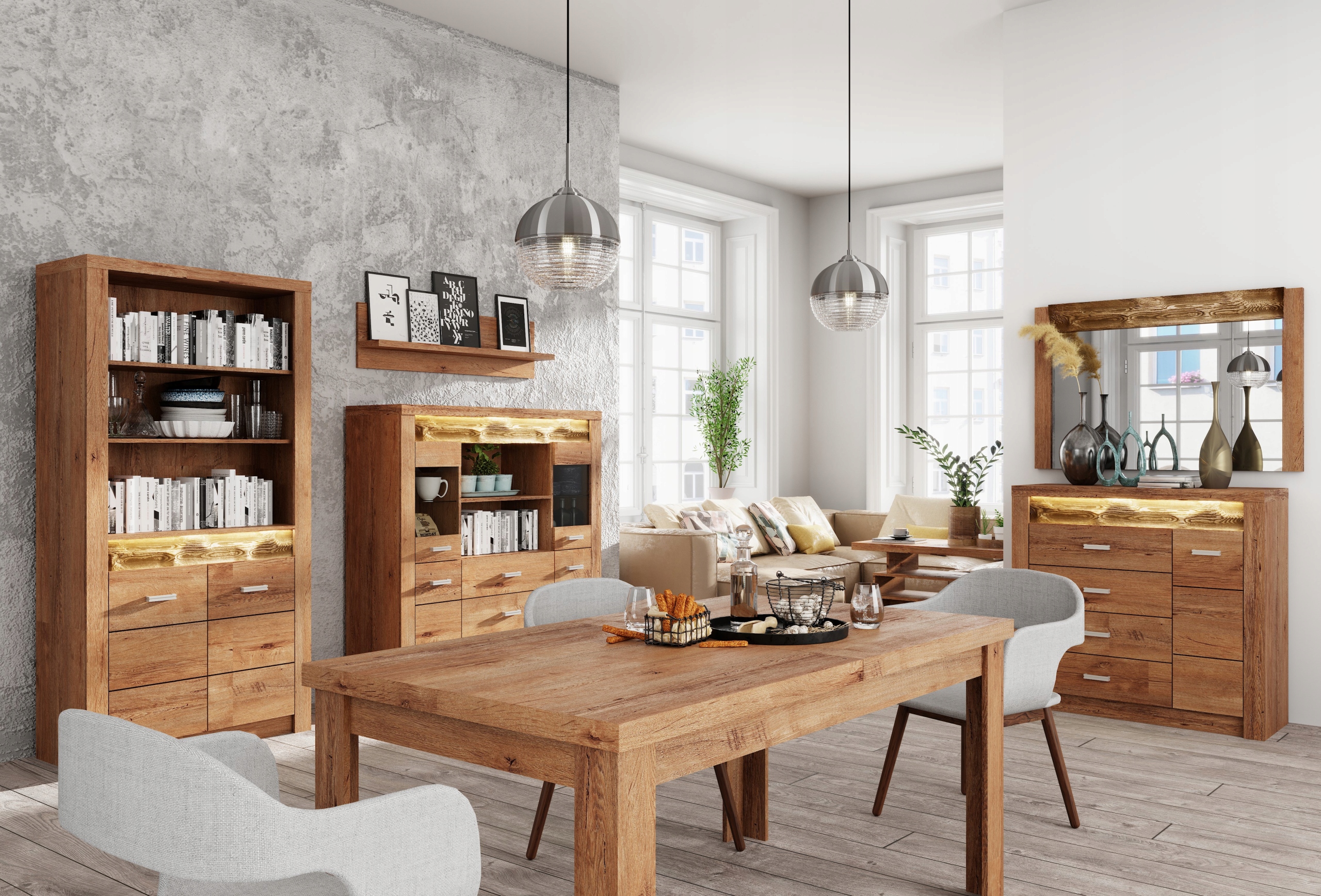 SZAFKA RTV STOLIK TV 137 cm INDIANAPOLIS I-9 JESION JASNY Marka Pro-S