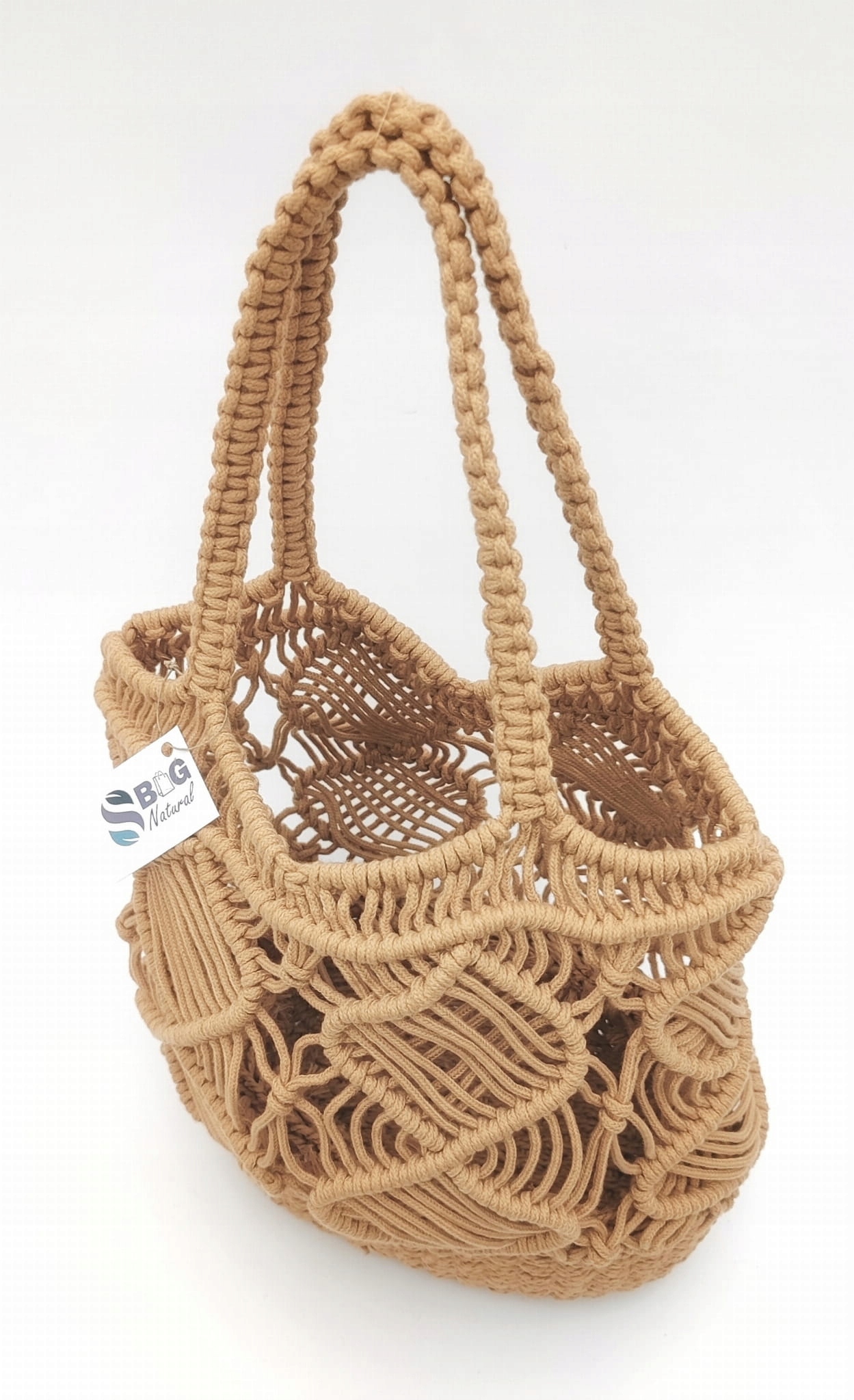 Torebka pleciona sznurkowa makrama na ramię beżowa Marka inna