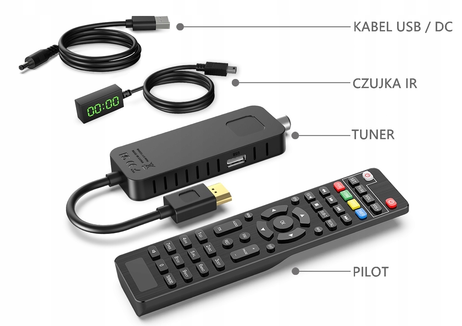 Dekoder Tuner cyfrowy TV DVB-T2 H.264/H.265/HEVC Standard kodowania MPEG-2 MPEG-4 H.264 (MPEG-4 AVC) H.265/HEVC