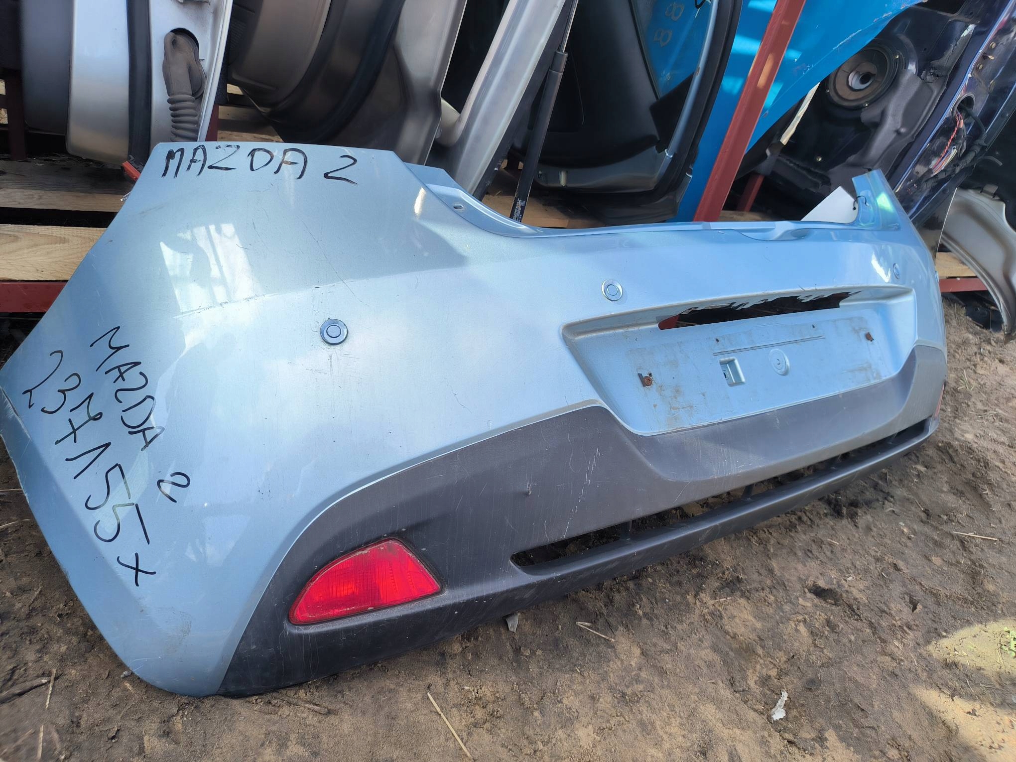 bumper rear part blue MAZDA 2 II DE