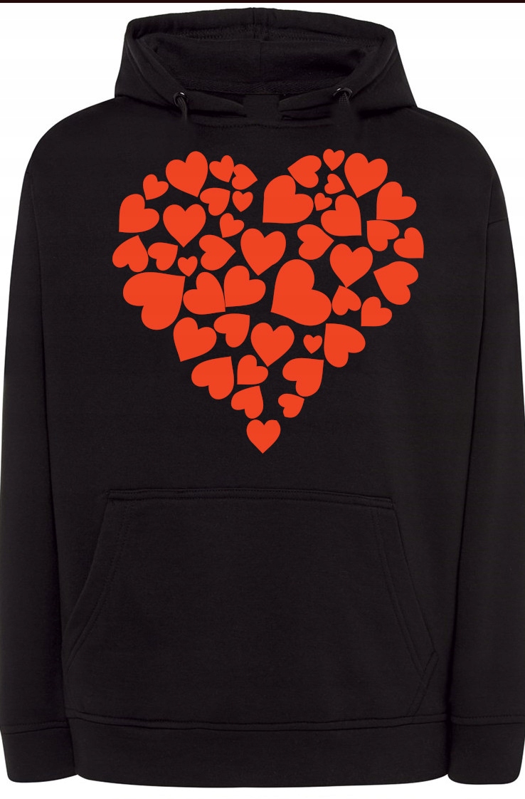 Valentýnské srdce mikina s kapucí r.XL