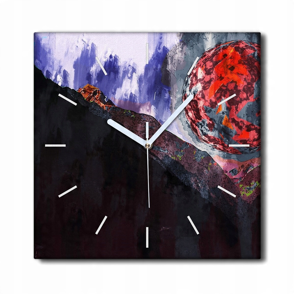 

Zegar canvas wiszący 30x30 Góry Abstrakcja Planeta