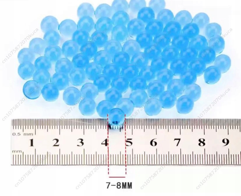 KULKI ŻELOWE WODNE 7-8 MM DO PISTOLETU KARABINU DUŻY ZESTAW 30000 SZT Głębokość produktu 0.8 cm