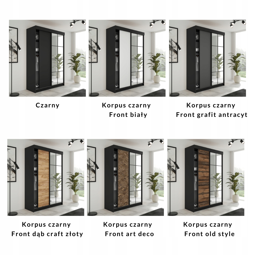 Szafa przesuwna z lustrami FARO 138 Wysokość mebla 205 cm