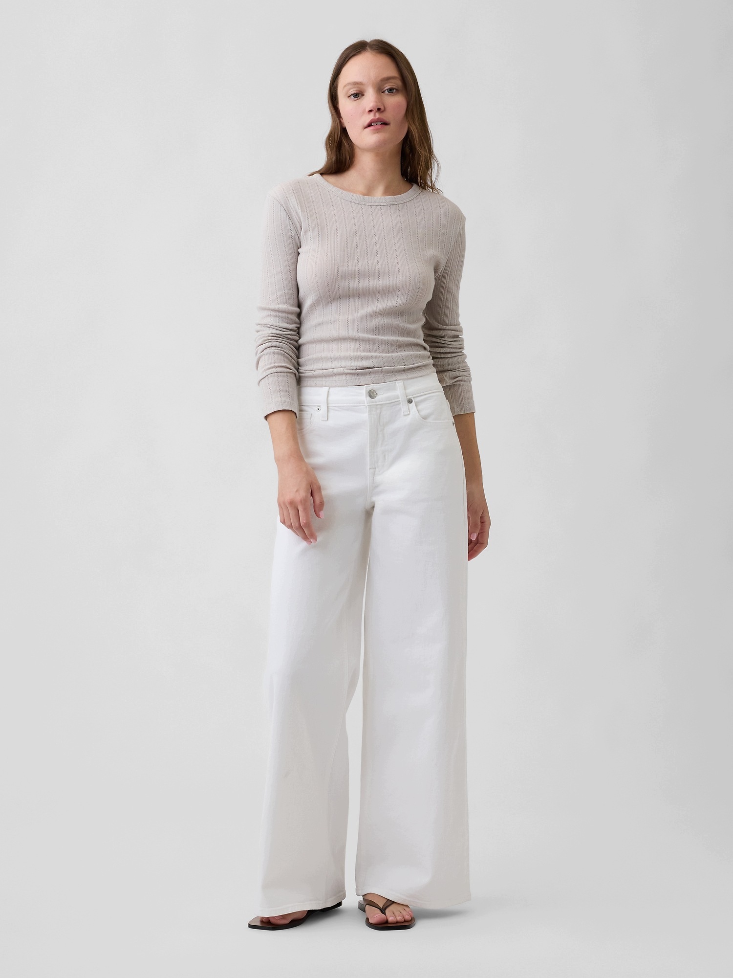 Gap Džíny Mid Rise Wide-Leg