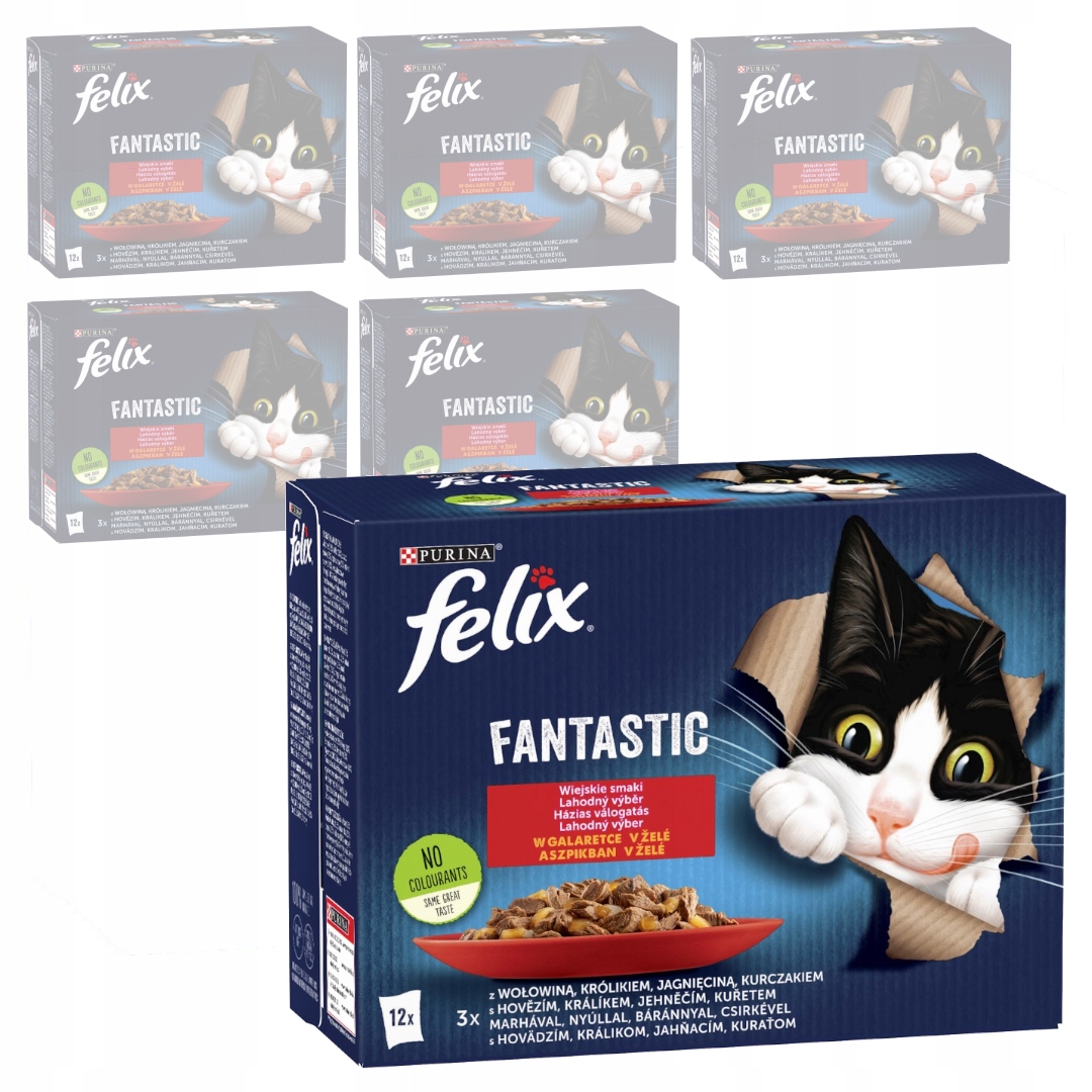 Felix Fantastic Wiejskie Smaki W Galaretce Mokra Karma Dla Kota 72x85g