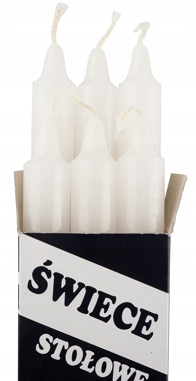 ŚWIECE STOŁOWE BIAŁE OPAKOWANIE 6 SZT