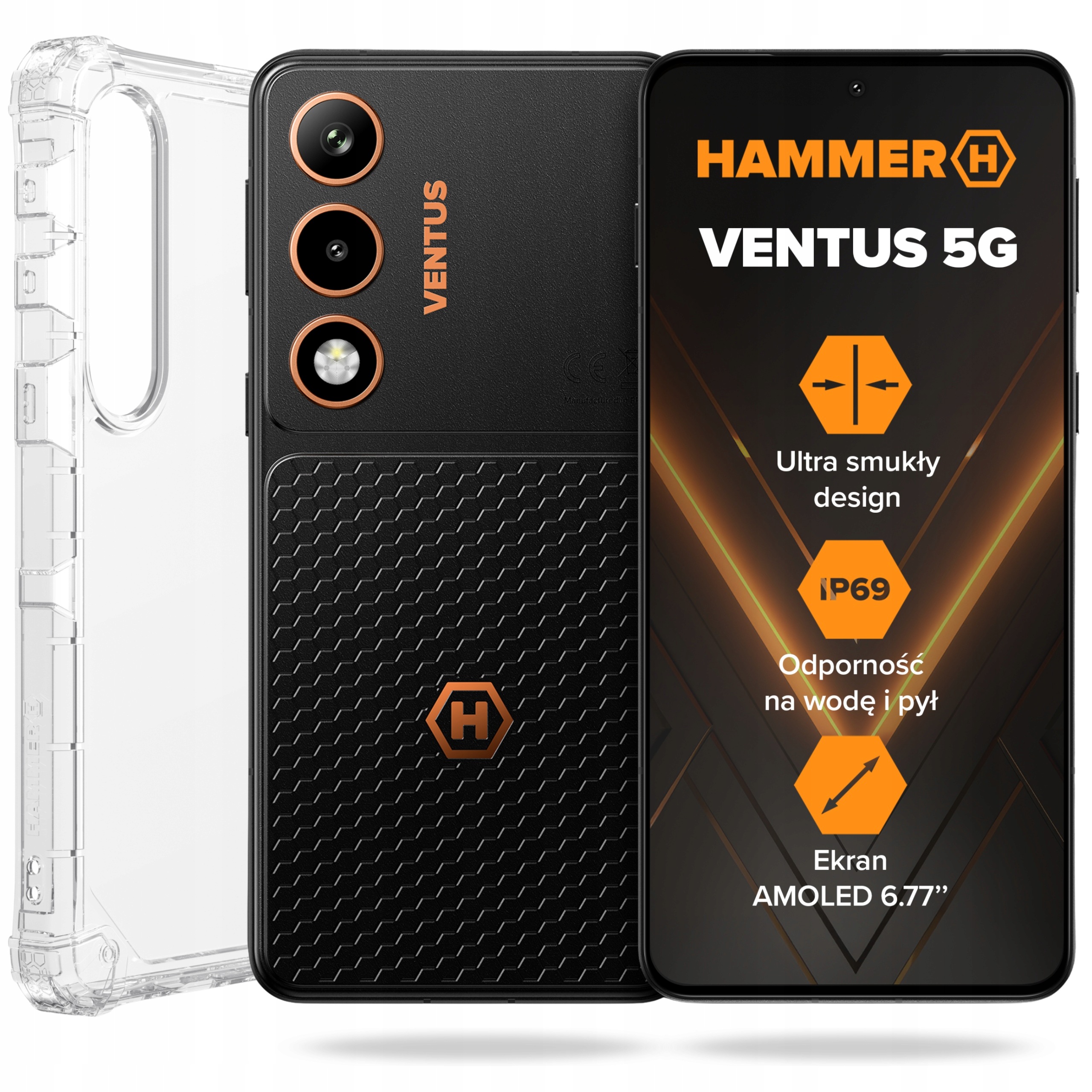 Smartphone Hammer Ventus 5G 8/256GB Pancéřový Telefon Vodotěsný Android Nfc