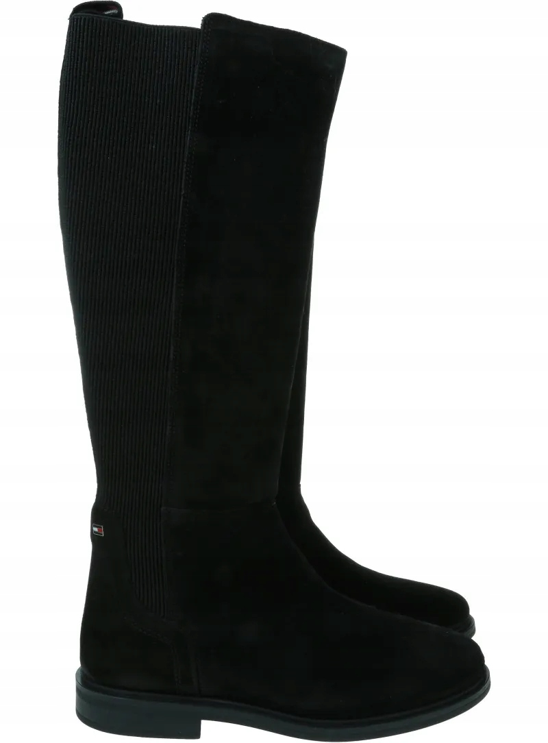 Tommy Hilfiger Semišové dlouhé kozačky FW0FW08779 Bds 38