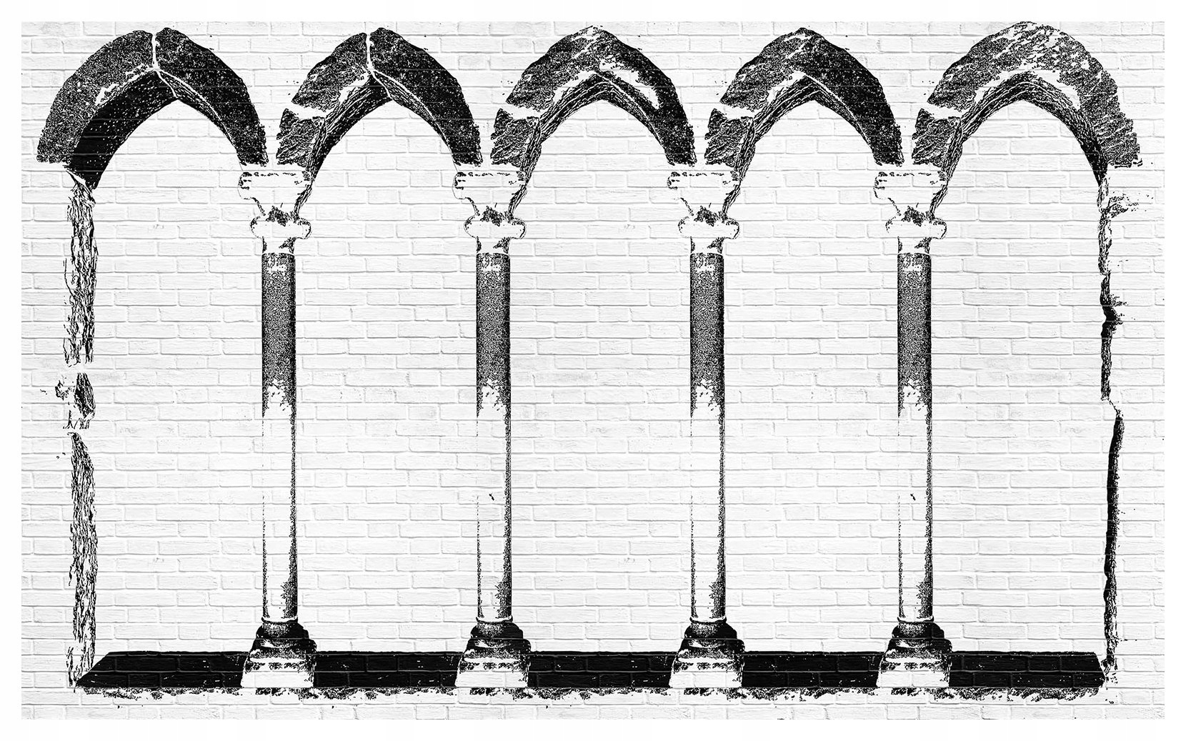 Vliesová fototapeta Gotické oblouky a cihla elegance v domě 208x146 lepidlo