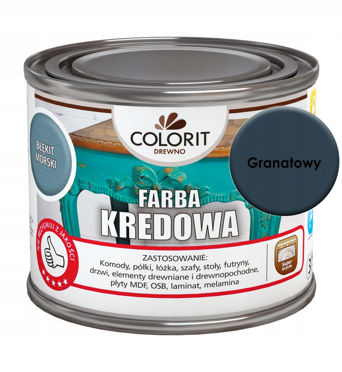 Colorit Farba Kredowa Do Drewna Granatowy 375Ml