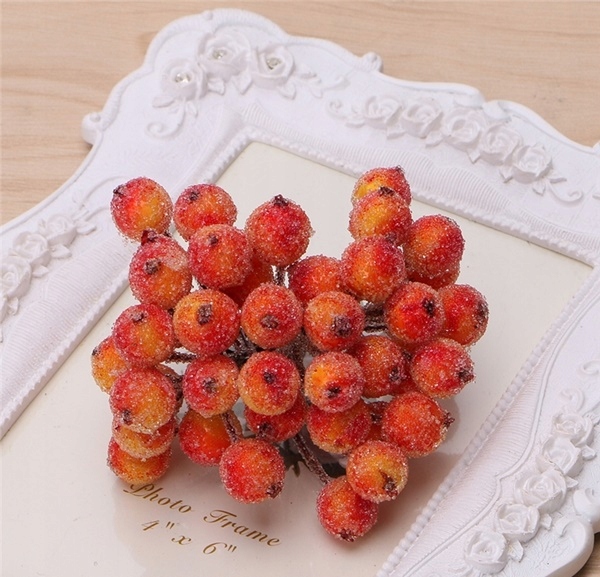 POMARAŃCZOWA jarzębina, lodowe kuleczki na choinkę Motyw inny