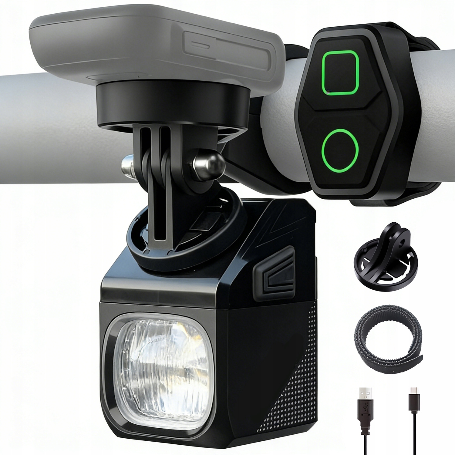 Lampka Rowerowa Przednia Usb 1000LM IPX4 Mocna Zestaw Led Latarka Mtb