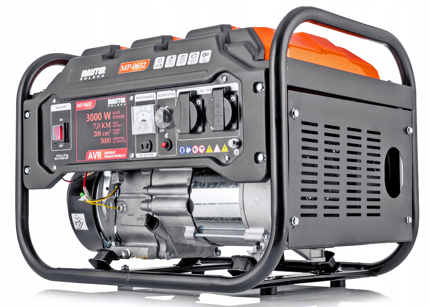 AGREGAT PRĄDOTWÓRCZY GENERATOR PRĄDU AVR 3.0kW Majster PL MP0652 + BRIGGS Model MP0652