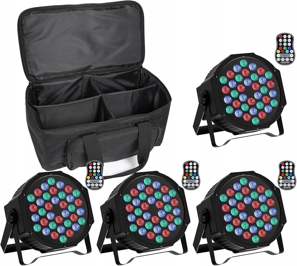 4x REFLEKTOR SCENICZNY BEZPRZEWODOWY IMPREZOWY PROJEKTOR KOLOROFON LED RGB
