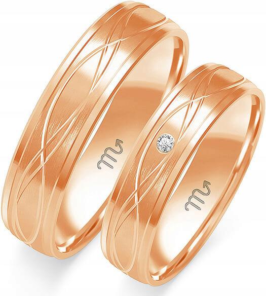 Růžové zlaté jemné snubní prsteny 14K 585 r 26 27 28 výjimečná zlatá kolekce