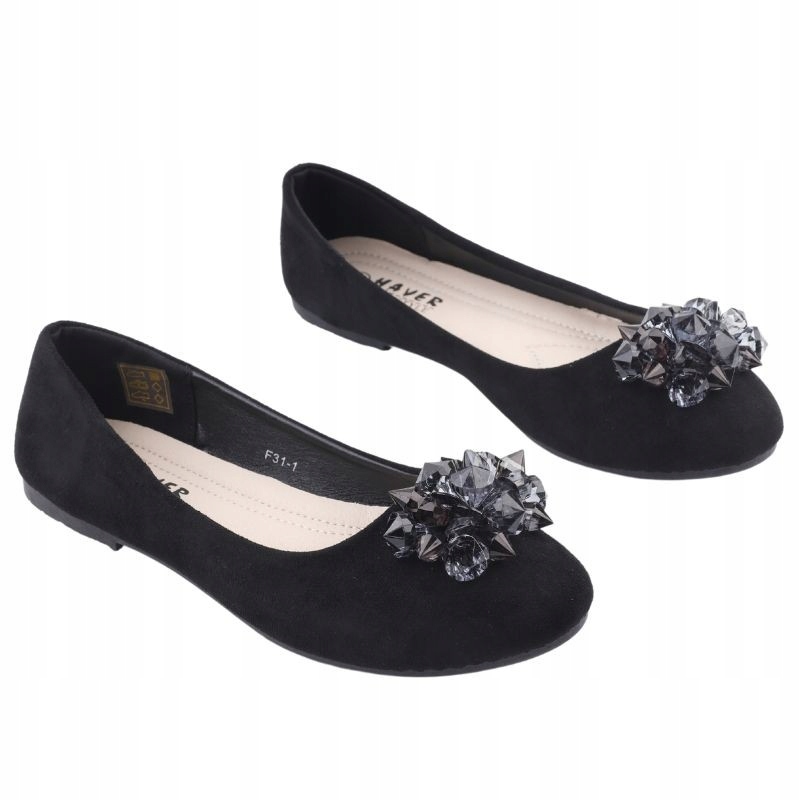 Baleríny Černé Baletky vel 41 Zasouvací Hladké S Mašličkou Dárek