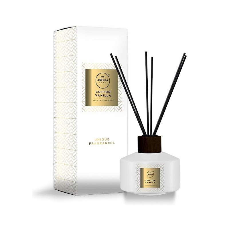 Aroma Home zapach COTTON VANILLA - ELEGANCE SERIES PATYCZKI 50ml
